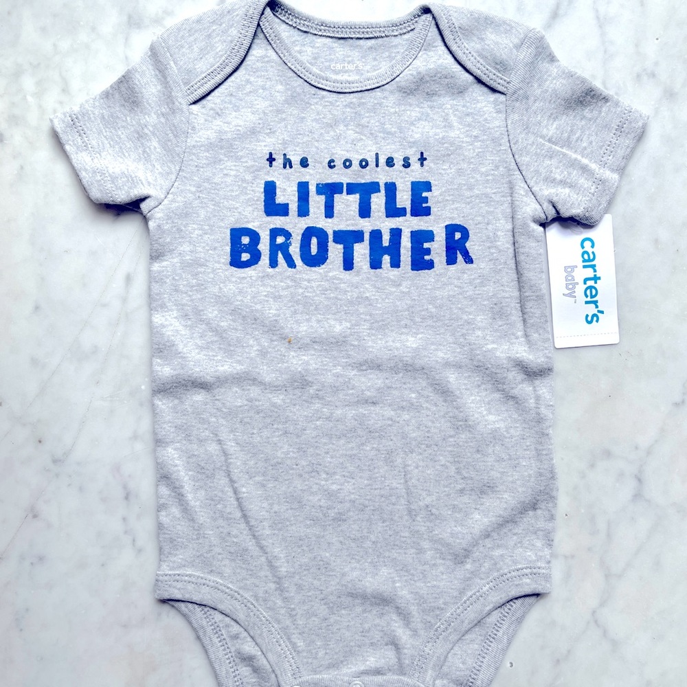 NEW 12M Carters Little Brother onesie